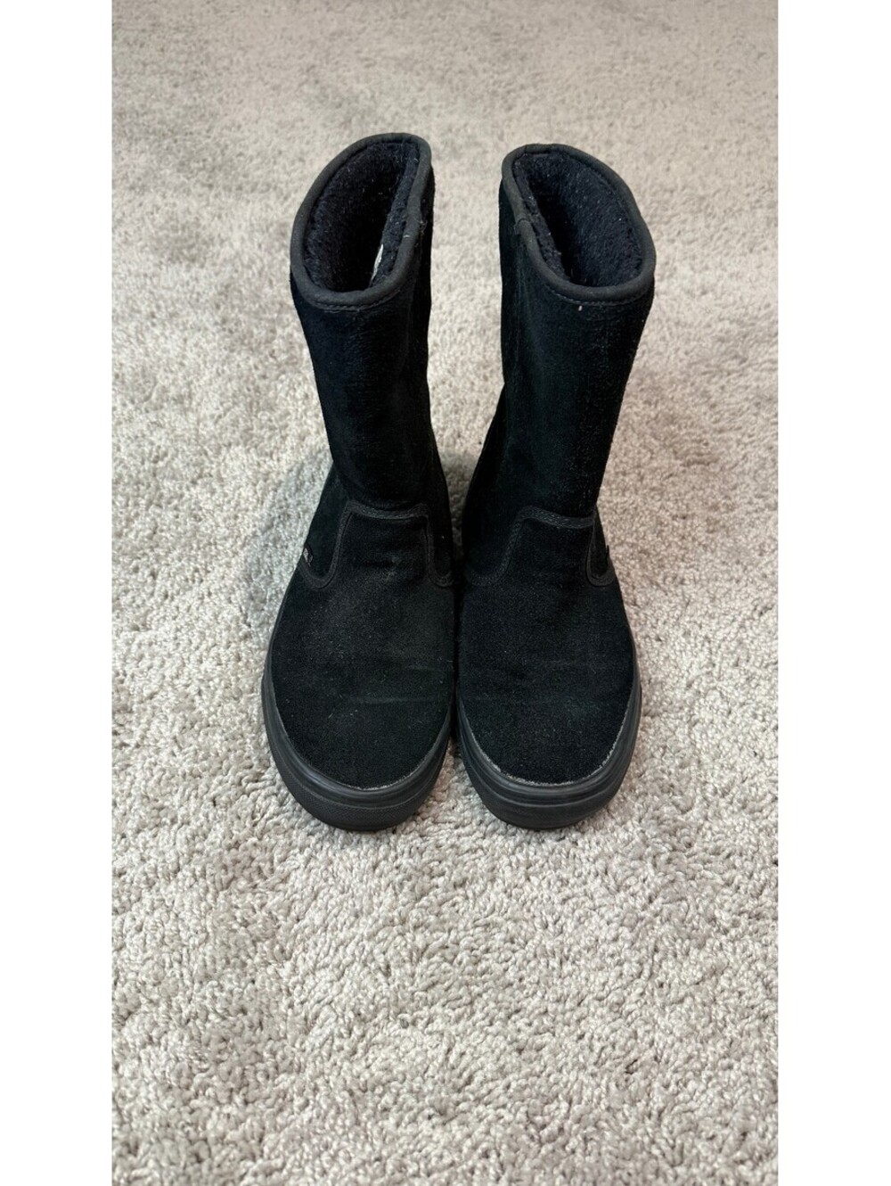 VANS Black Suede Mid-Calf Winter Boots, Men's 5 / Women's 6.5, Good